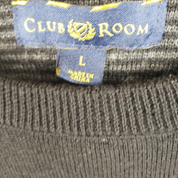 Club Room Black Merino Wool Blend Long Sleeve Sweater Sz L - Picture 6 of 9